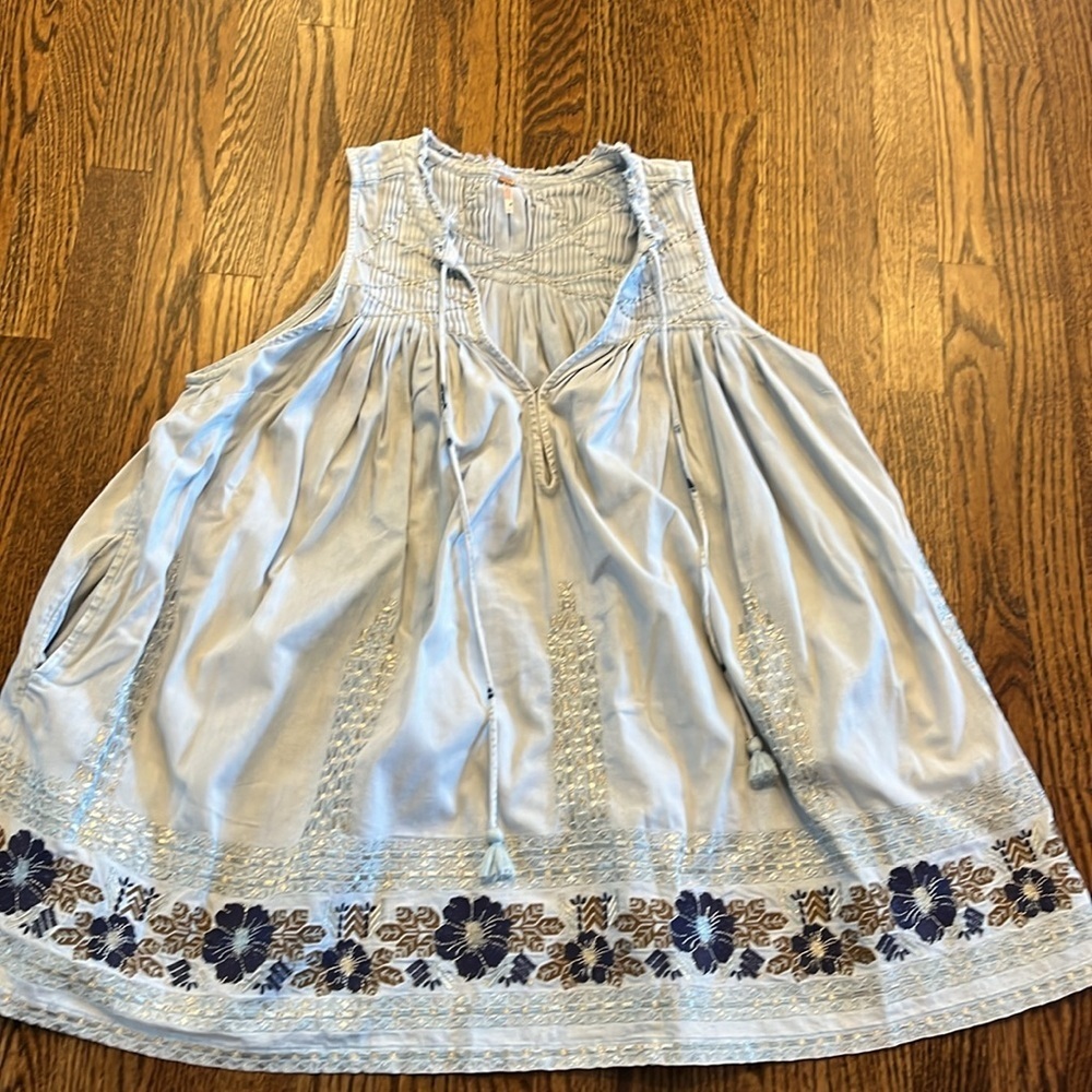 Free People Light Blue Floral Dress - Picture 4 of 8